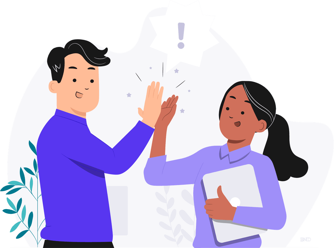 graphic of two colleagues high-fiving