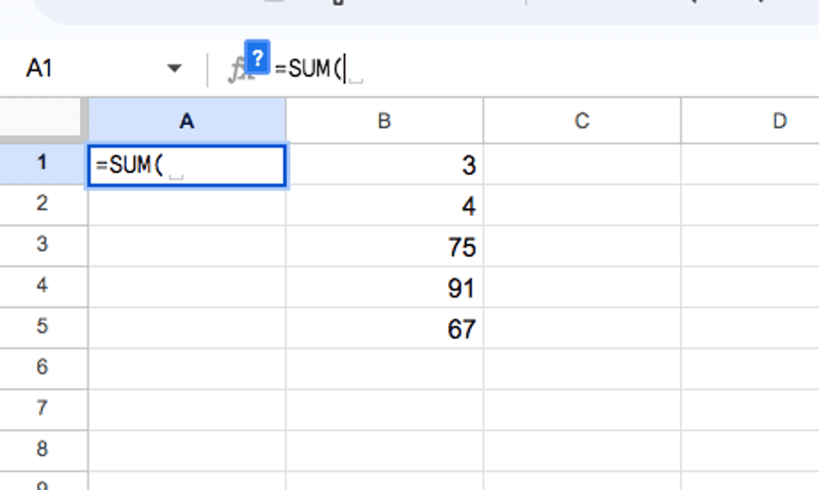 Excel SUM formula