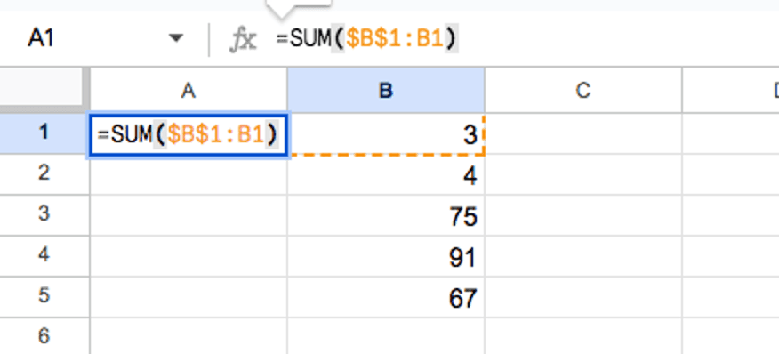 Excel formula cells range