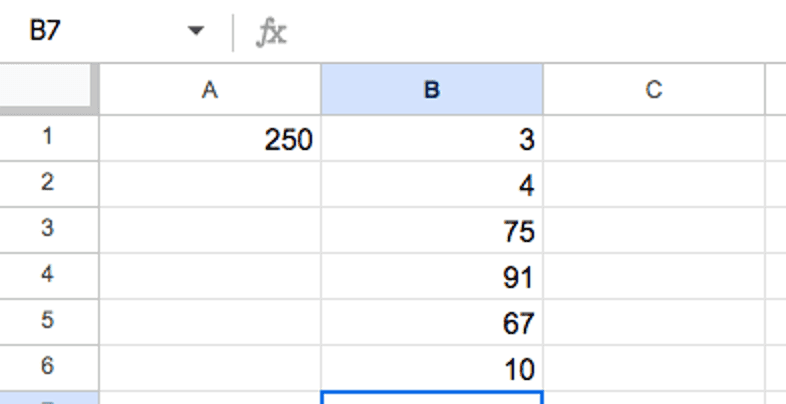 Excel formula example