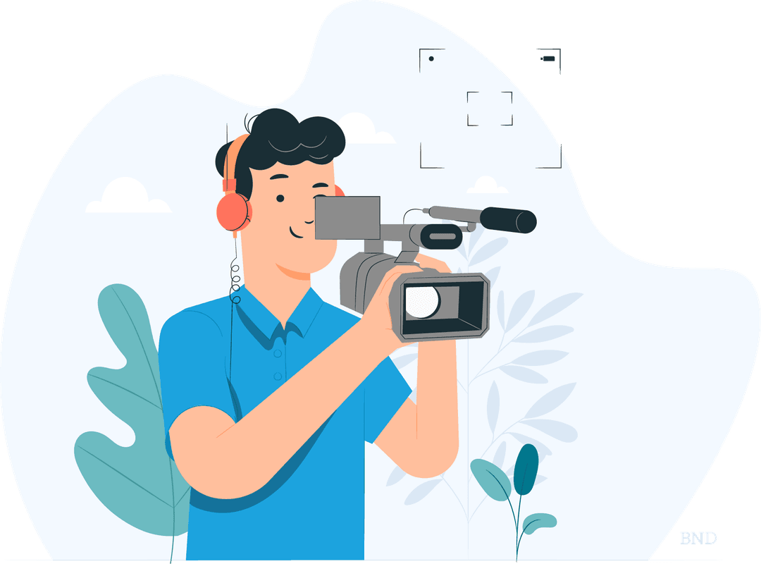graphic of a person holding a video camera