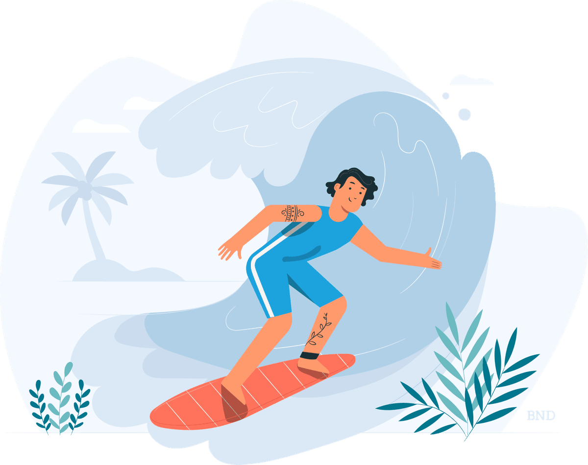 graphic of a person surfing