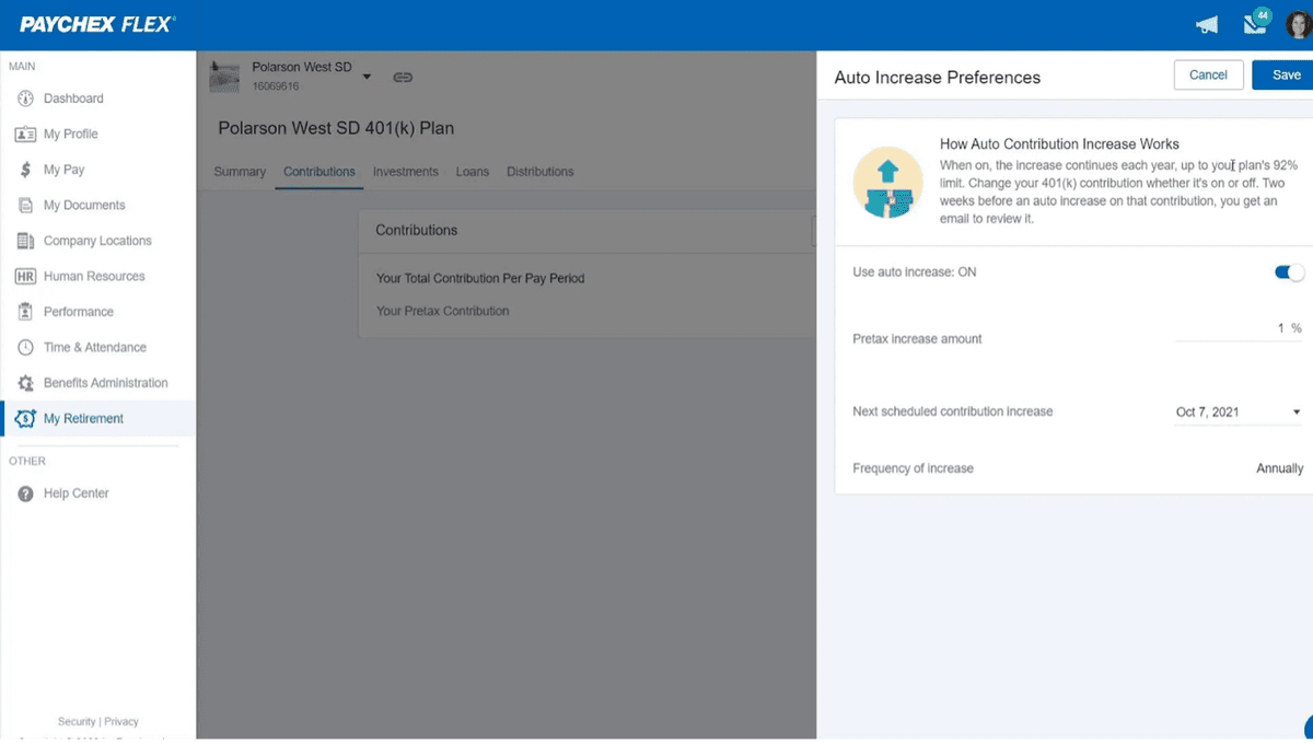 Paychex contributions