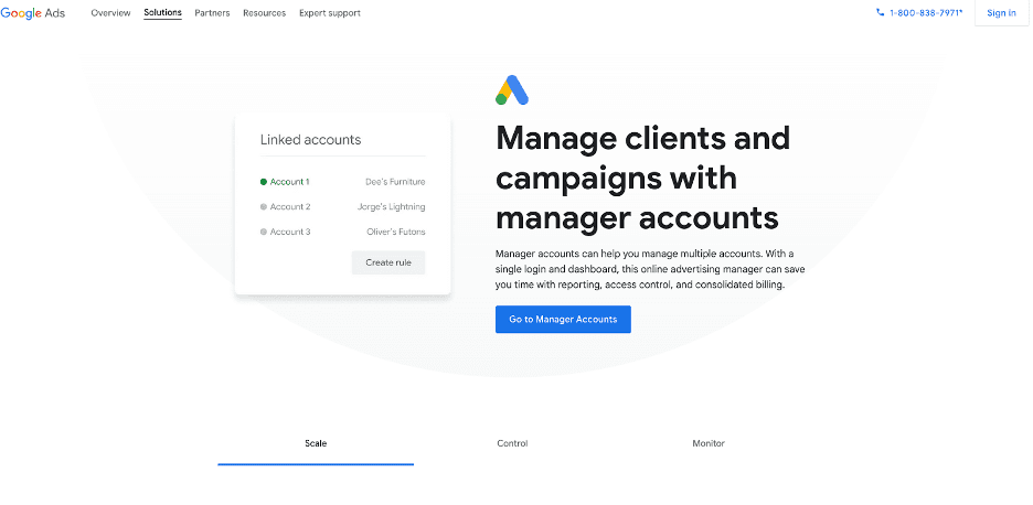 Google Ad Manager homepage