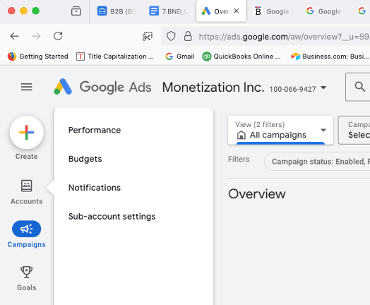 Google Ad Manager settings