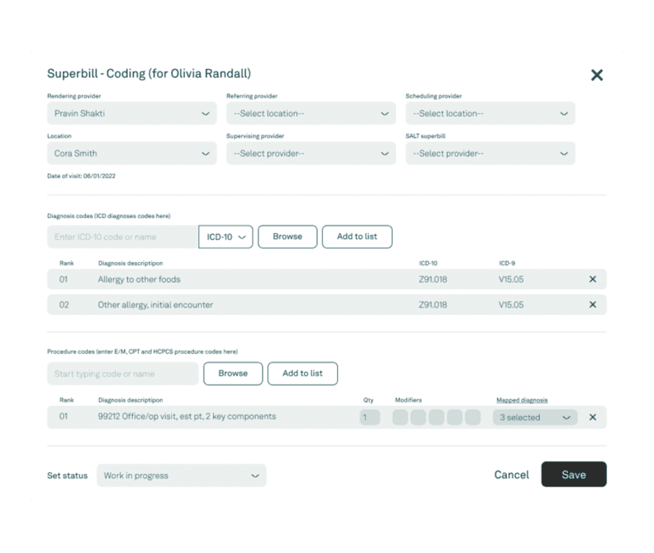 Tebra drop-down fields