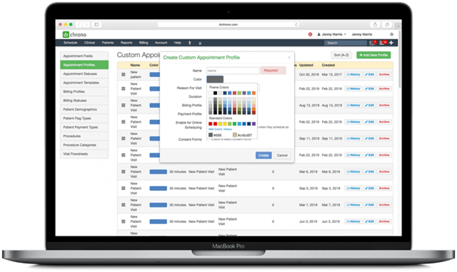 DrChrono dashboard