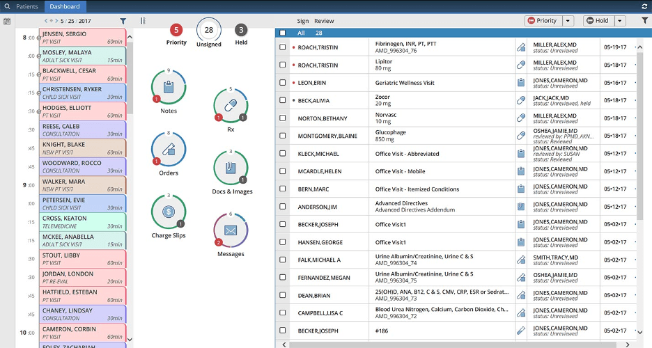 AdvancedMD dashboard