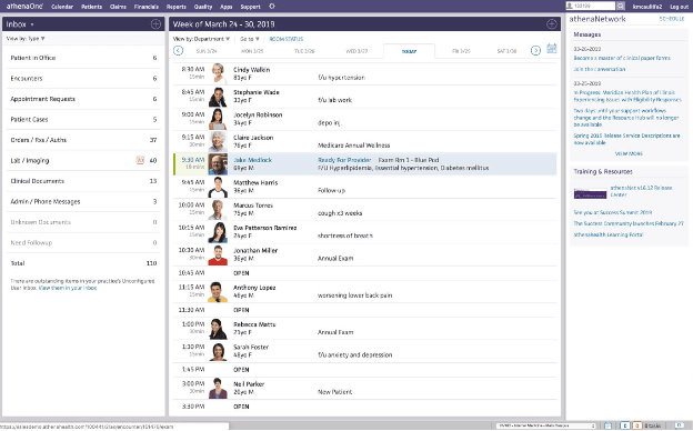 athenahealth layout