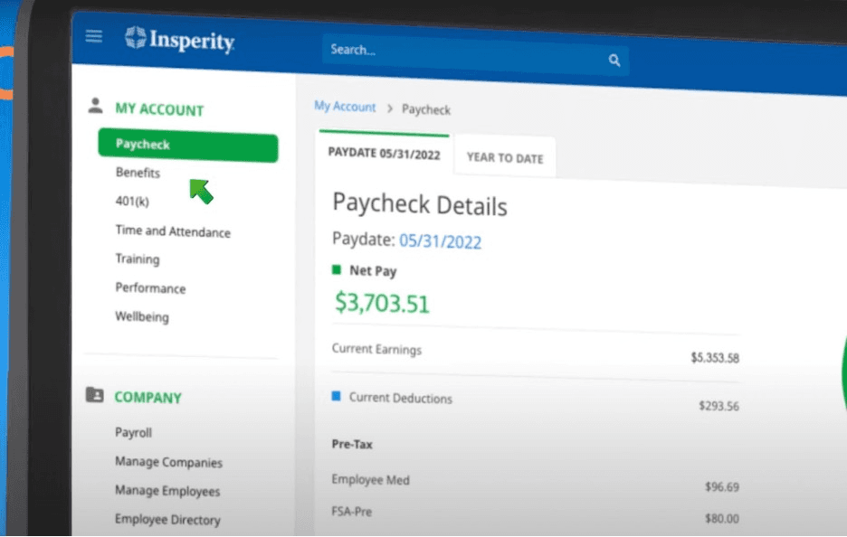 Insperity paycheck details