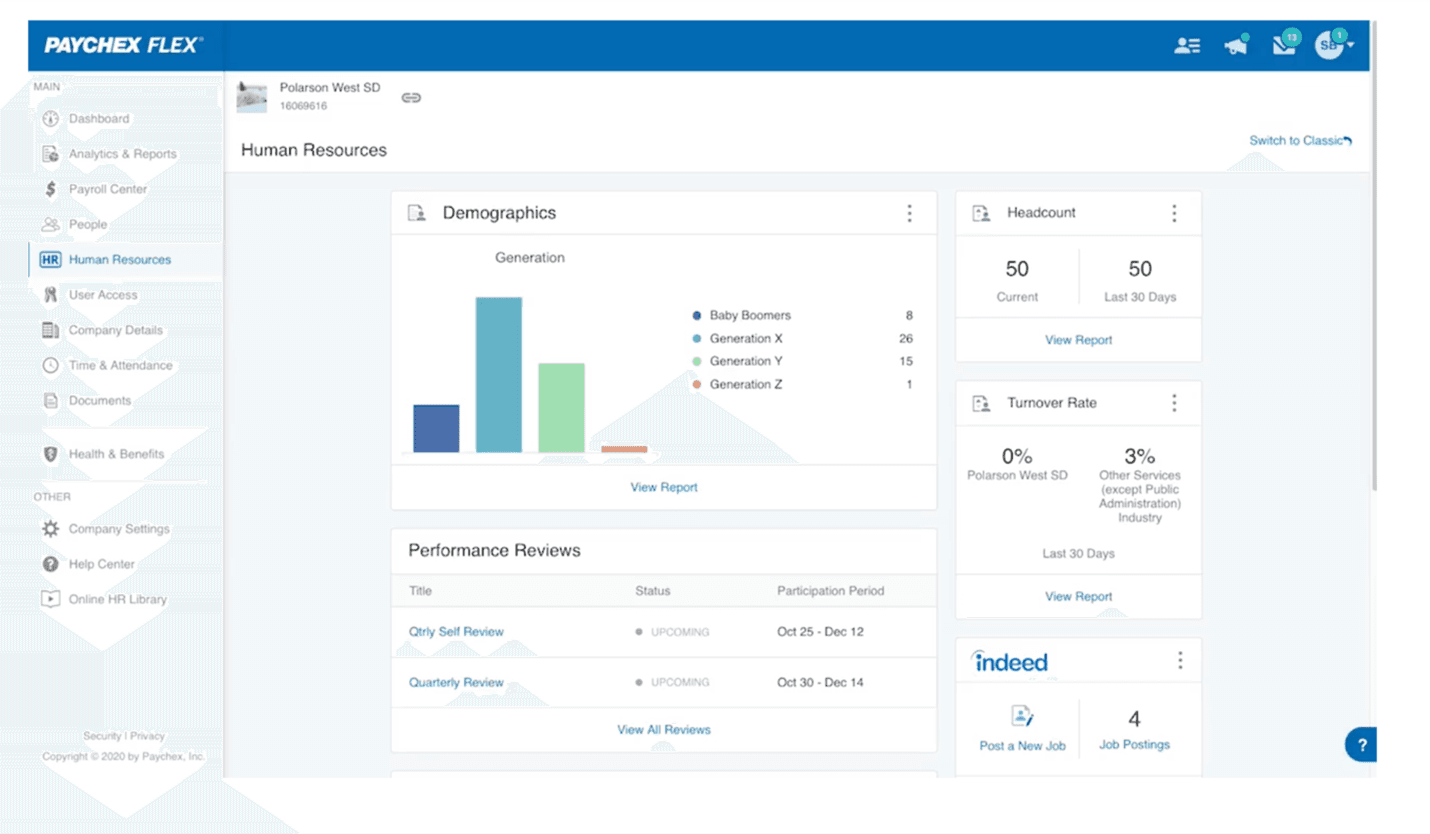 Paychex Flex interface