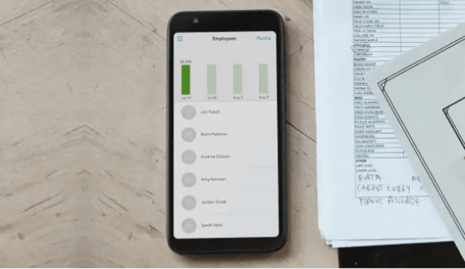 QuickBooks displayed on a mobile device