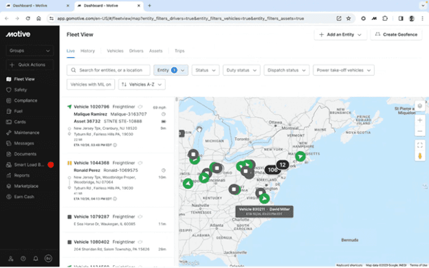 Motive dashboard