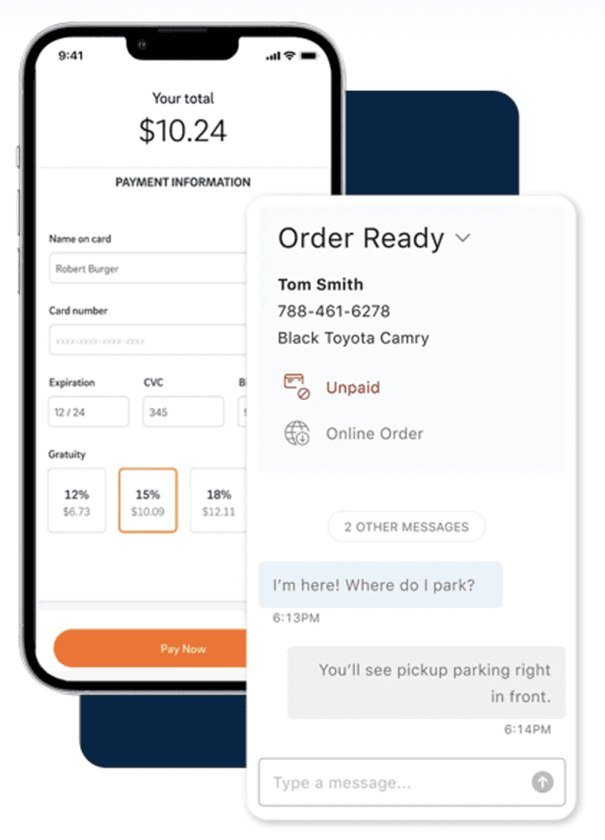 Cake online ordering on a mobile device