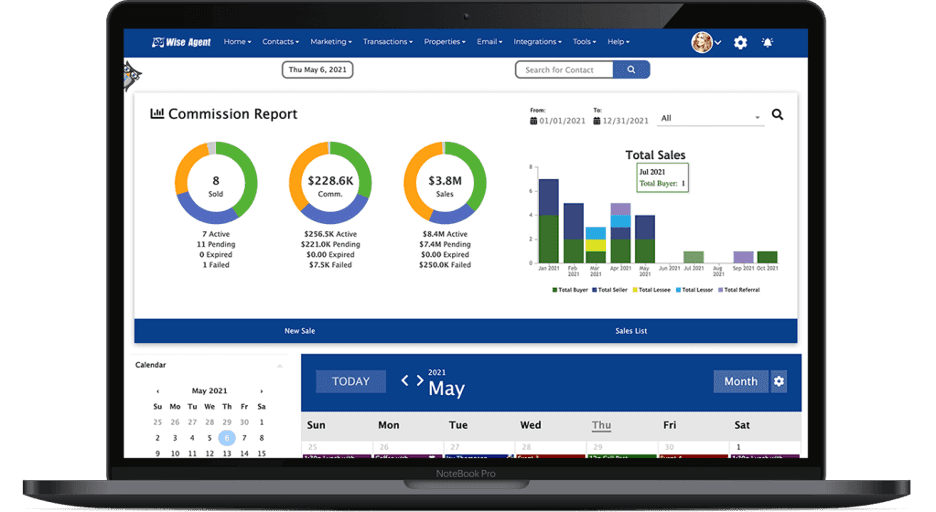 monday.com dashboard customized for a real estate agent