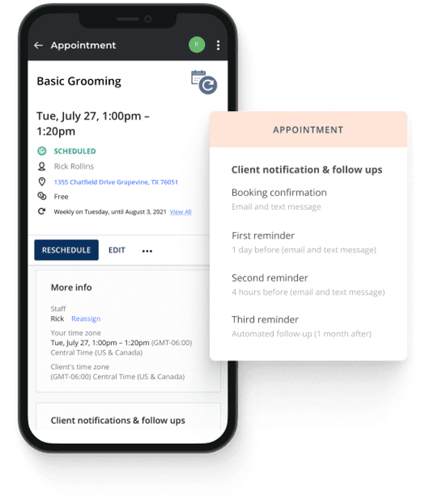 Thryv appointment making feature