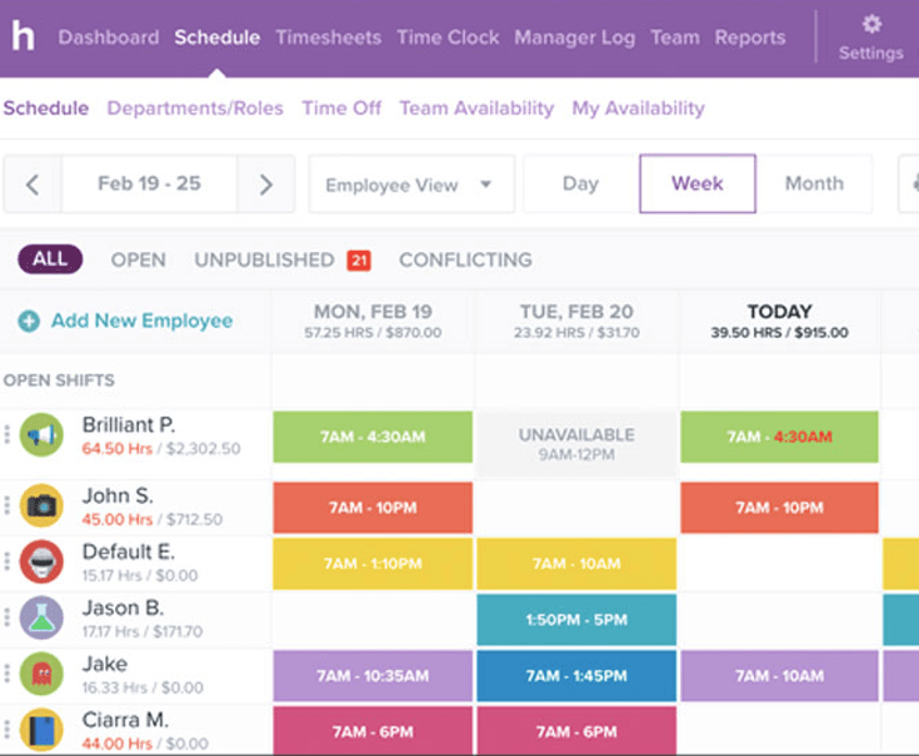 Brilliant POS scheduler