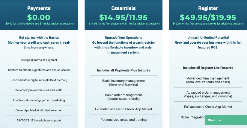 Brilliant POS pricing plans