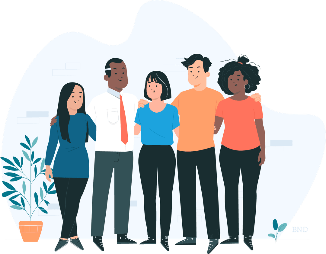 graphic of colleagues standing next to each other