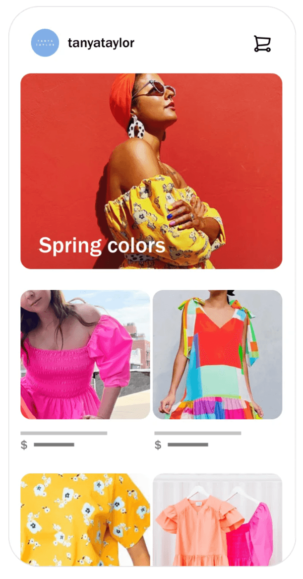 Instagram seller shopping page