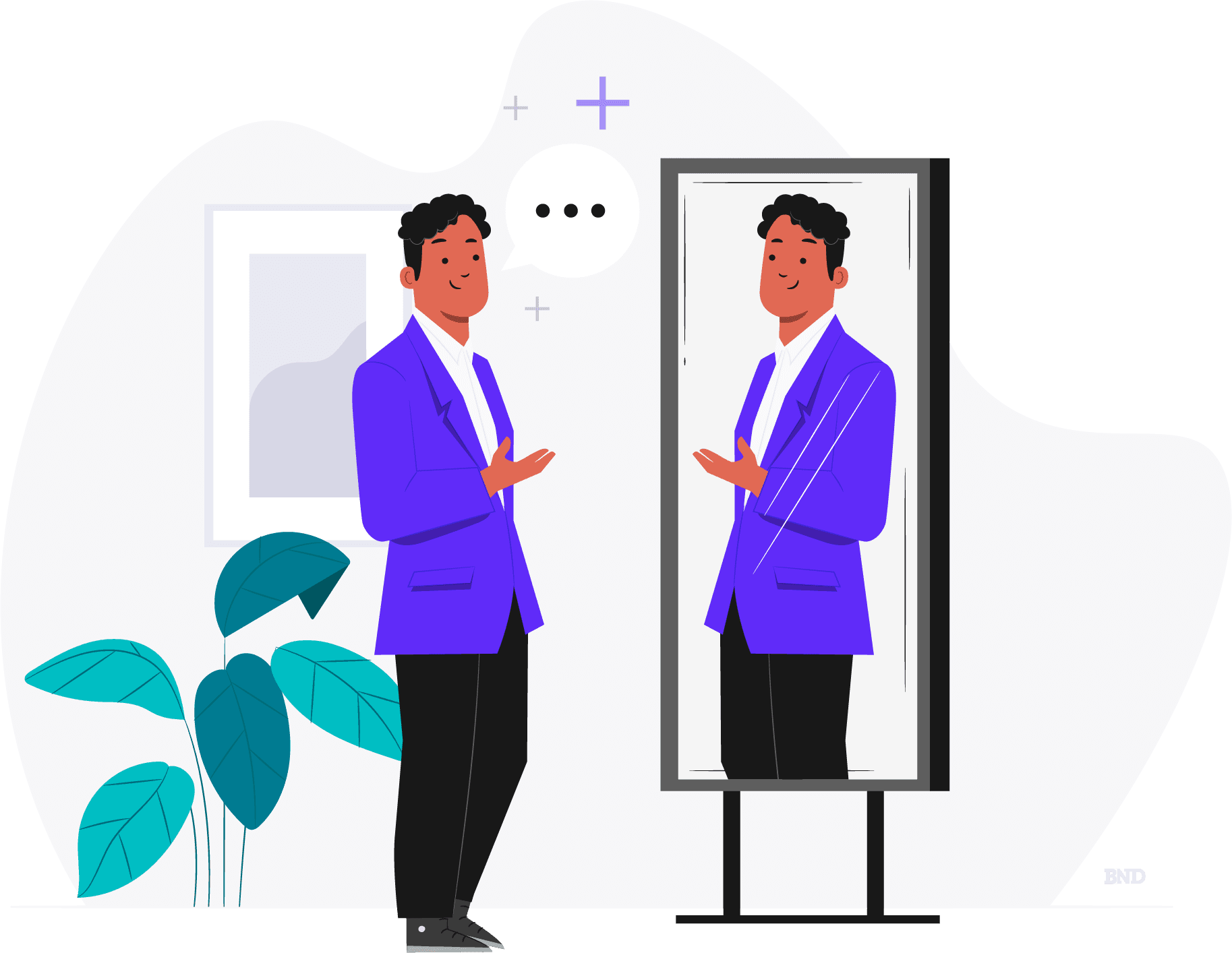 Person looking at themselves in a mirror