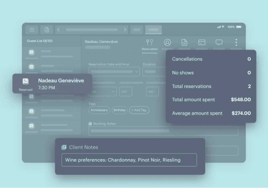 TouchBistro reservations