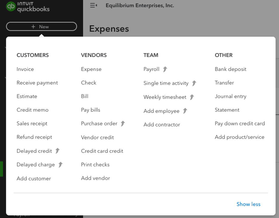 Quickbooks bill details
