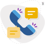 graphic of a blue telephone receiver