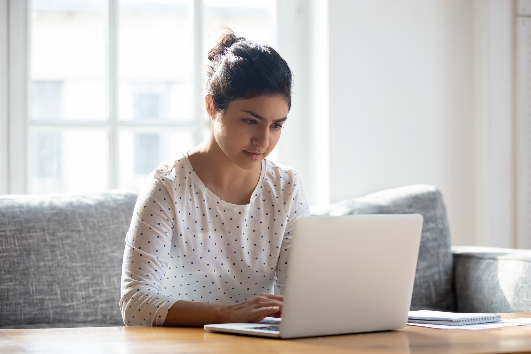 Woman using laptop
