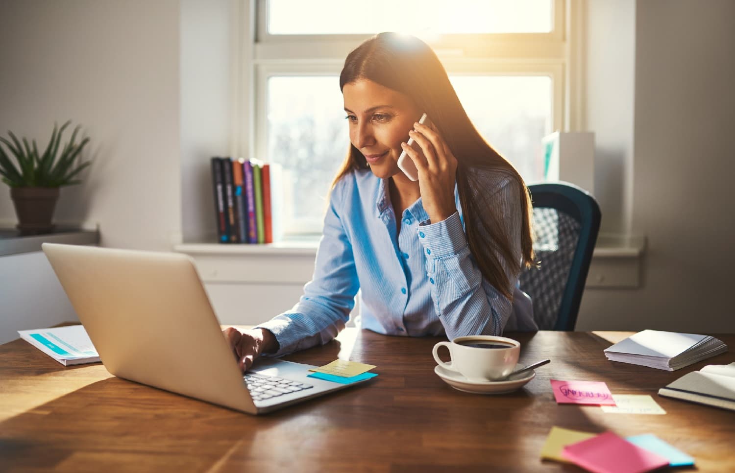 woman working at home on a laptop